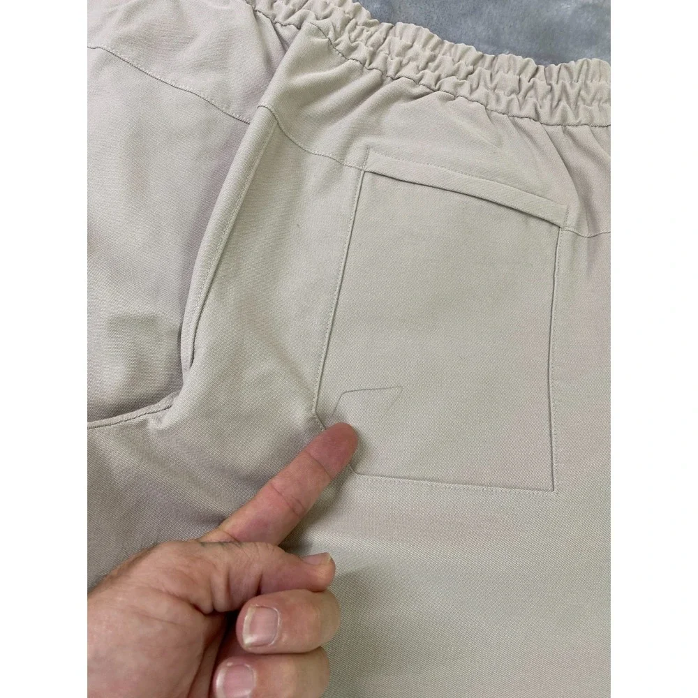 Lululemon Lab Tapered Jogger Pants Men Small Tan Elastic Waist Drawstring 31.5in